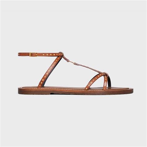 TAILLAT FLAT SANDAL WITH STUDS in CALFSKIN 